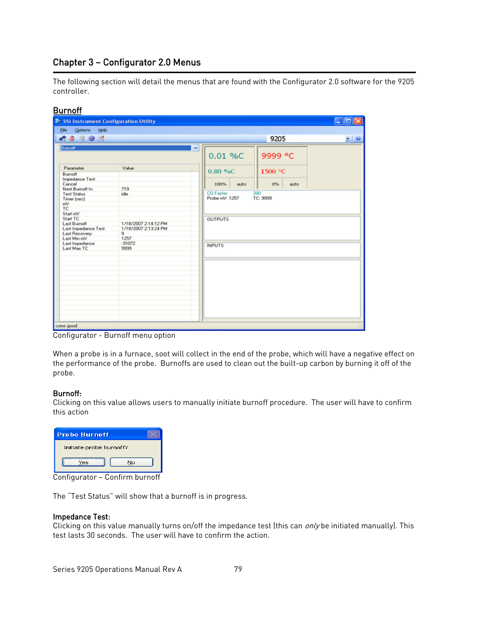 Chapter 3 – configurator 2.0 menus, Burnoff, Urnoff | Super Systems 9205 Series User Manual | Page 80 / 235