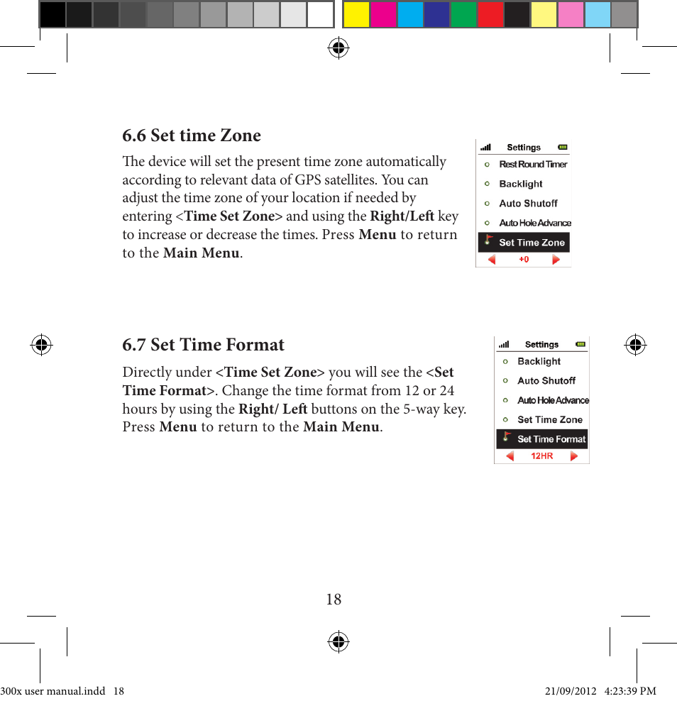 6 set time zone, 7 set time format | Sureshotgps MICRO 300X User Manual | Page 18 / 27