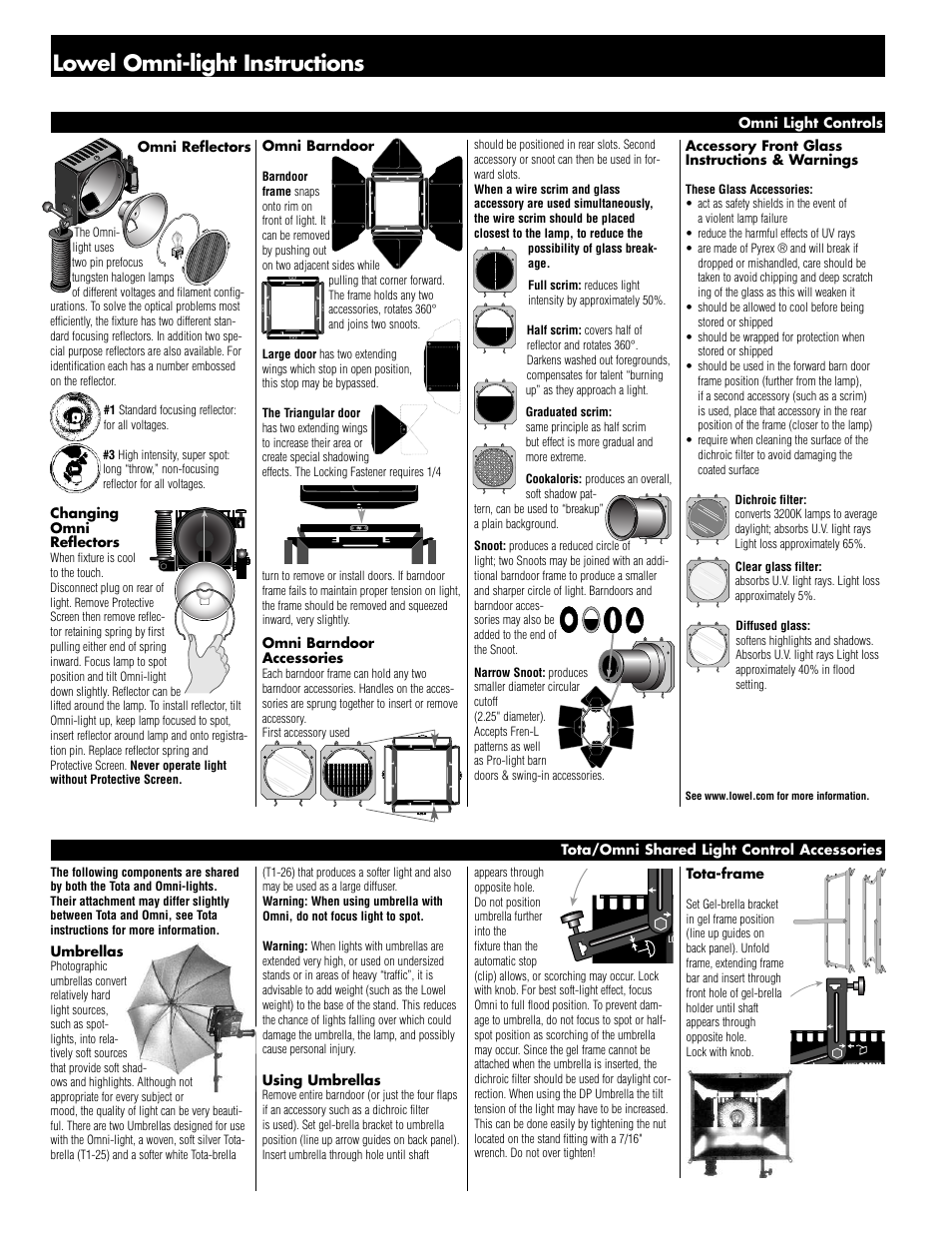 Lowel omni-light instructions | Tiffen Lowel Omni-light User Manual | Page 2 / 4