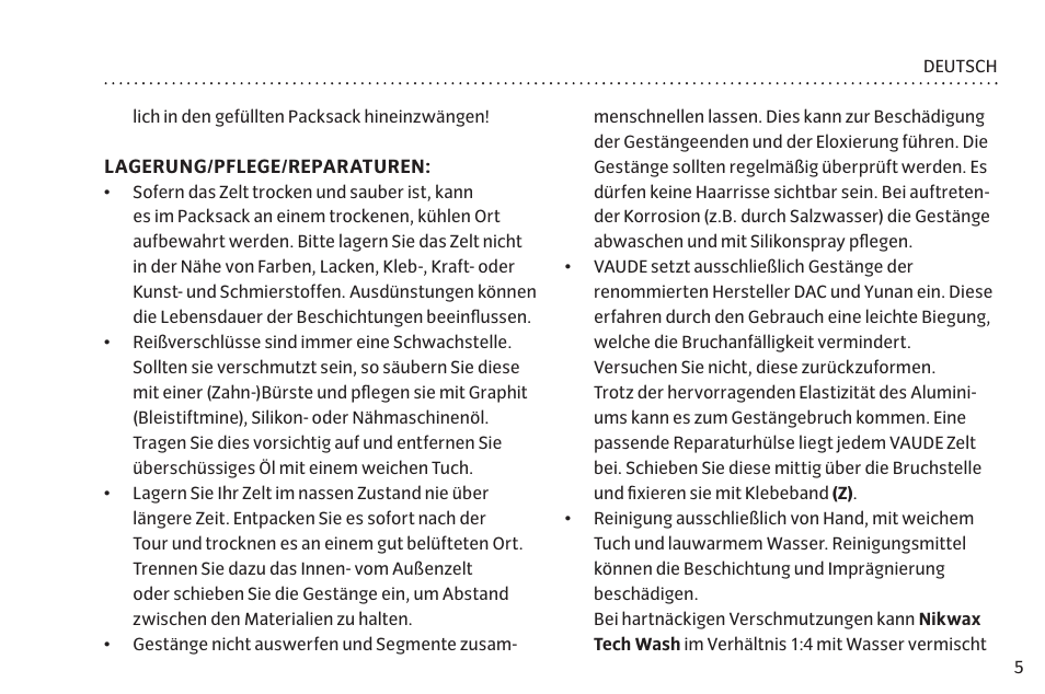 VAUDE Campo Casa XT 5P User Manual | Page 12 / 59