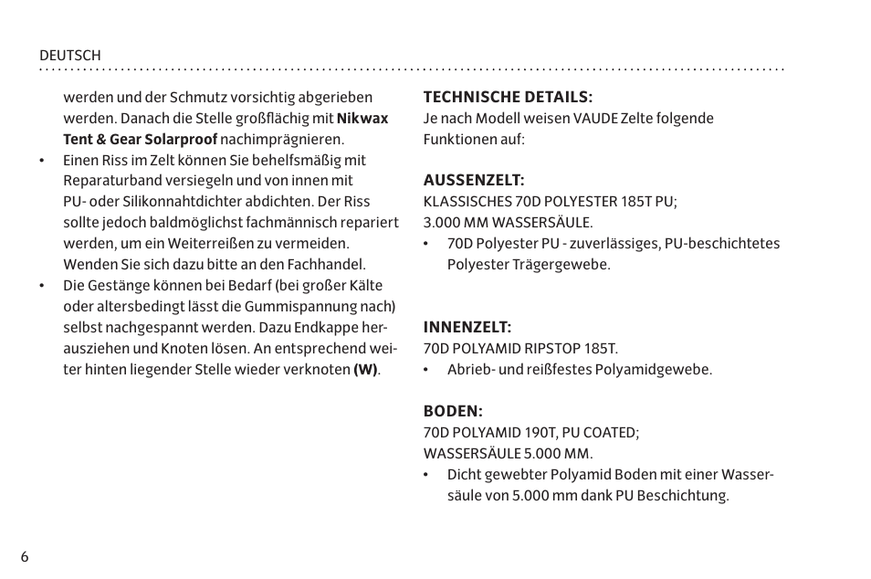 VAUDE Campo Casa XT 5P User Manual | Page 13 / 59