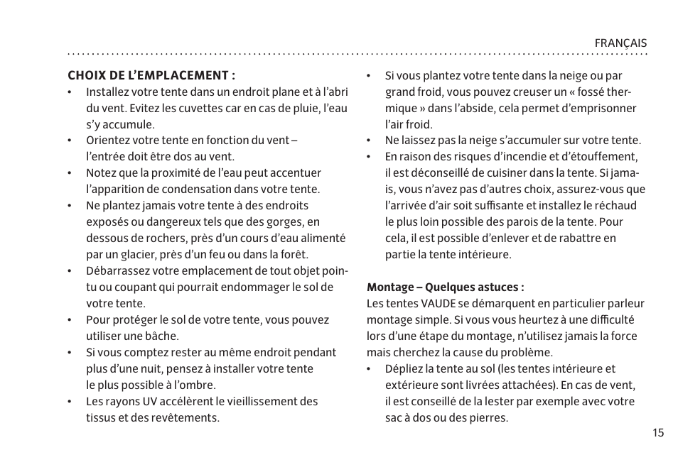 VAUDE Campo Casa XT 5P User Manual | Page 22 / 59
