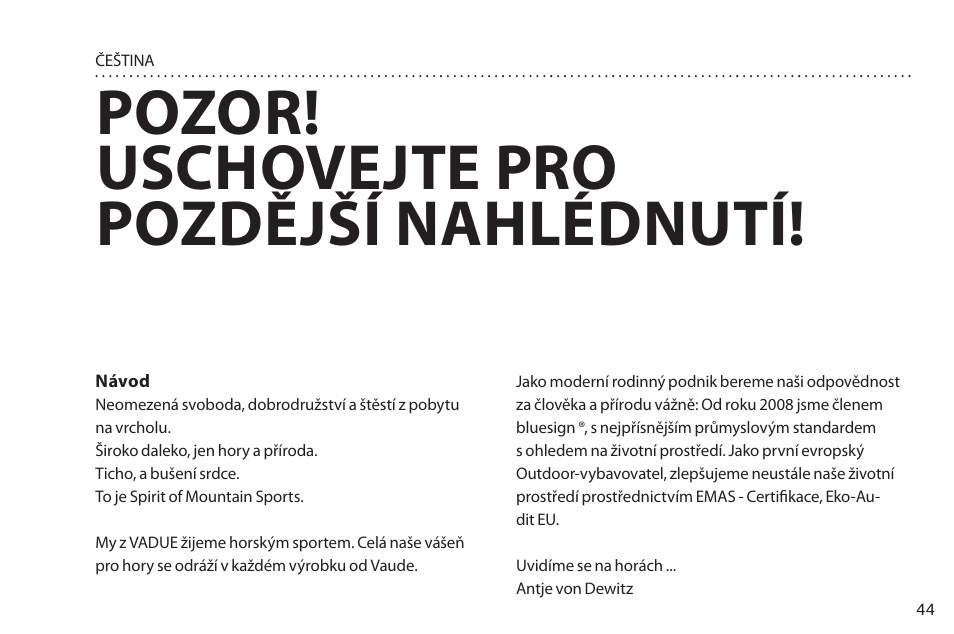 Pozor! uschovejte pro pozdější nahlédnutí | VAUDE Chapel L 3P User Manual | Page 51 / 63