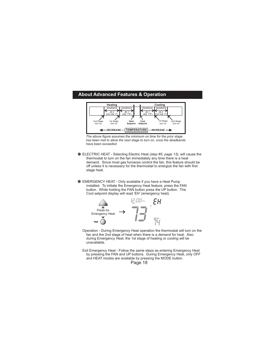 I2:00, About advanced features & operation, Page 18 | Venstar T1100FS User Manual | Page 19 / 23