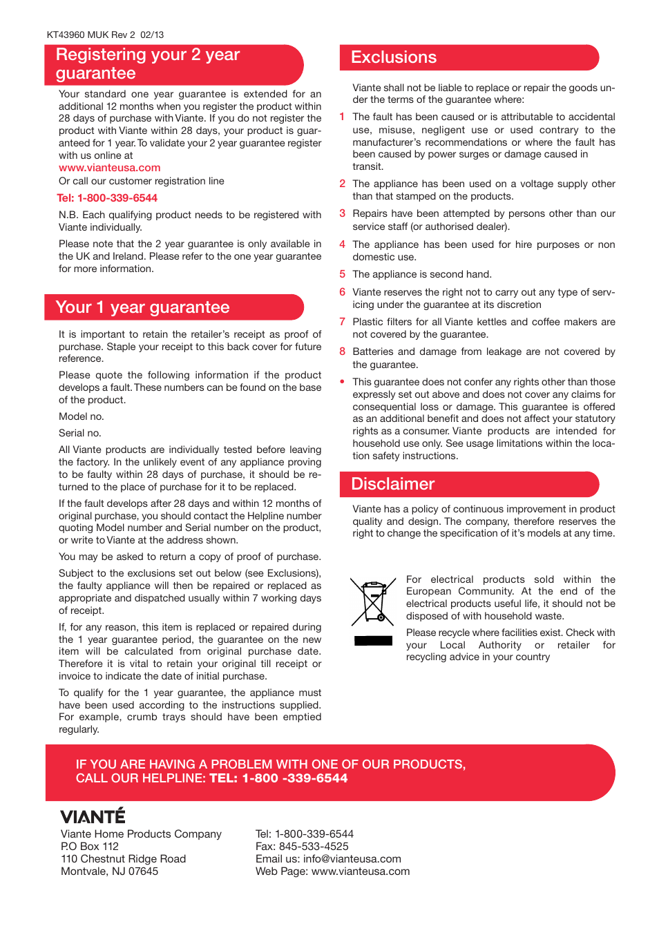Viante CAF-20K Filter Kettle User Manual | Page 8 / 8