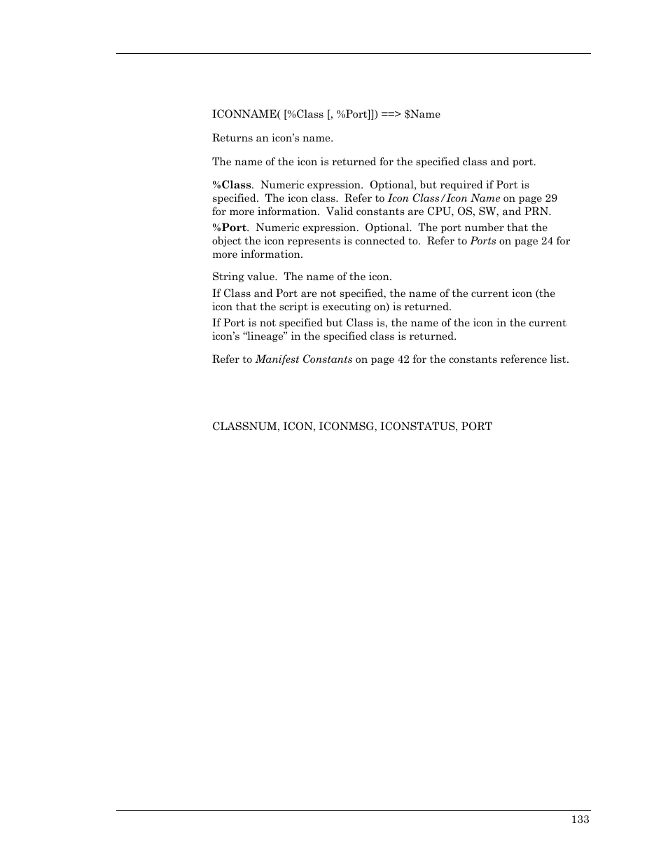 Iconname, Iconname, iconstat, Name, ico | Visara Master Console Center Scripting Guide User Manual | Page 133 / 262