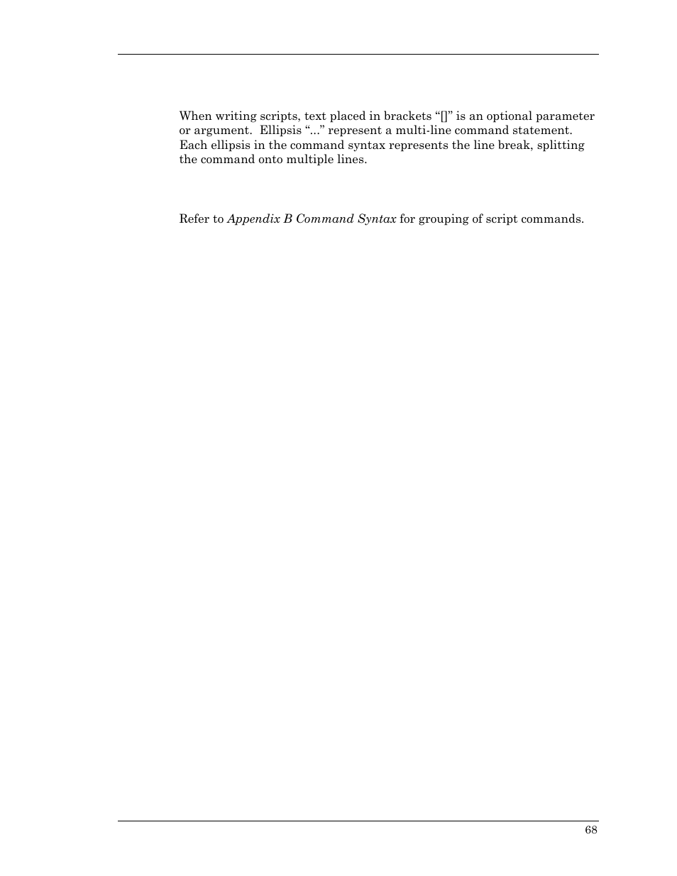 Conventions in this chapter, Script command types, Conventions in this chapter script command types | Visara Master Console Center Scripting Guide User Manual | Page 68 / 262
