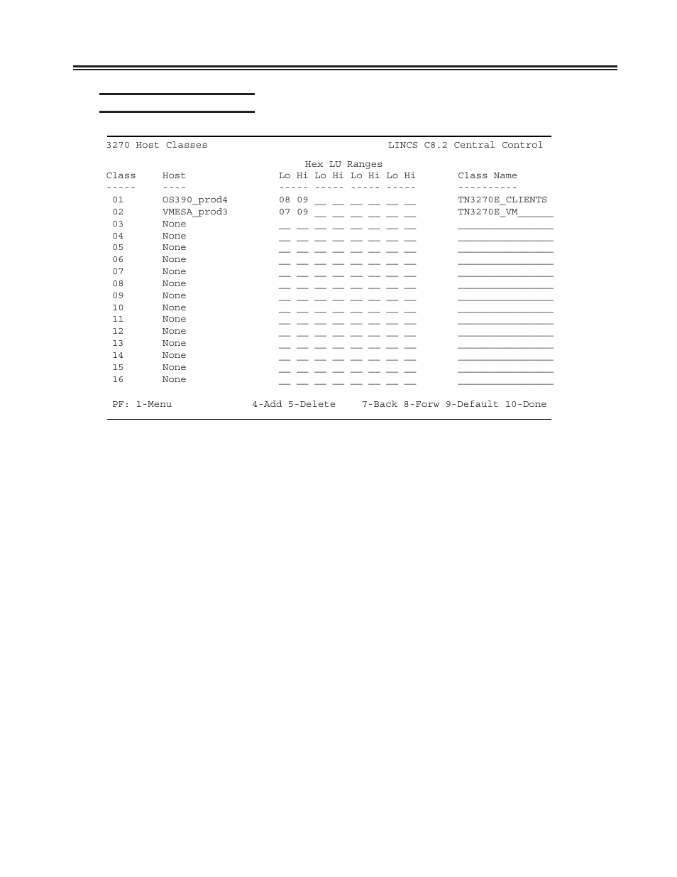 3270 host classes panel, Tn3270 client definition panel -18, Chapter 3. configuring the scon | Visara SCON-20L Installation User Manual | Page 35 / 100