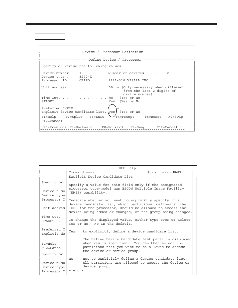 Hcd panel 23, Explicit device candidate list, Hcd panel 23 -13 | Chapter 5. host gens - os/390 with hcd | Visara SCON-20L Installation User Manual | Page 69 / 100