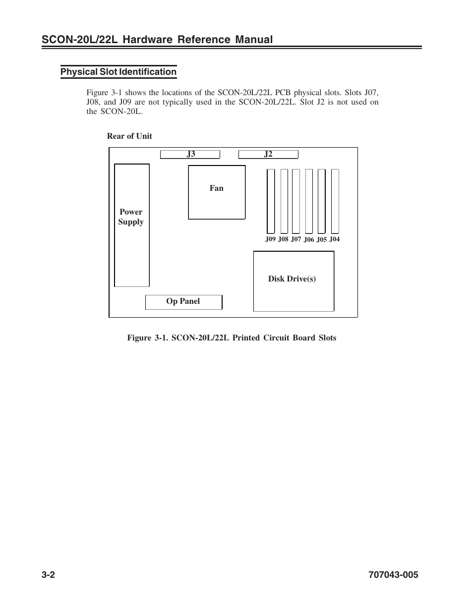 Physical slot identification, Slot identification, Physical slot identification -2 | Scon-20l/22l hardware reference manual | Visara SCON-20L Reference Manual User Manual | Page 22 / 44
