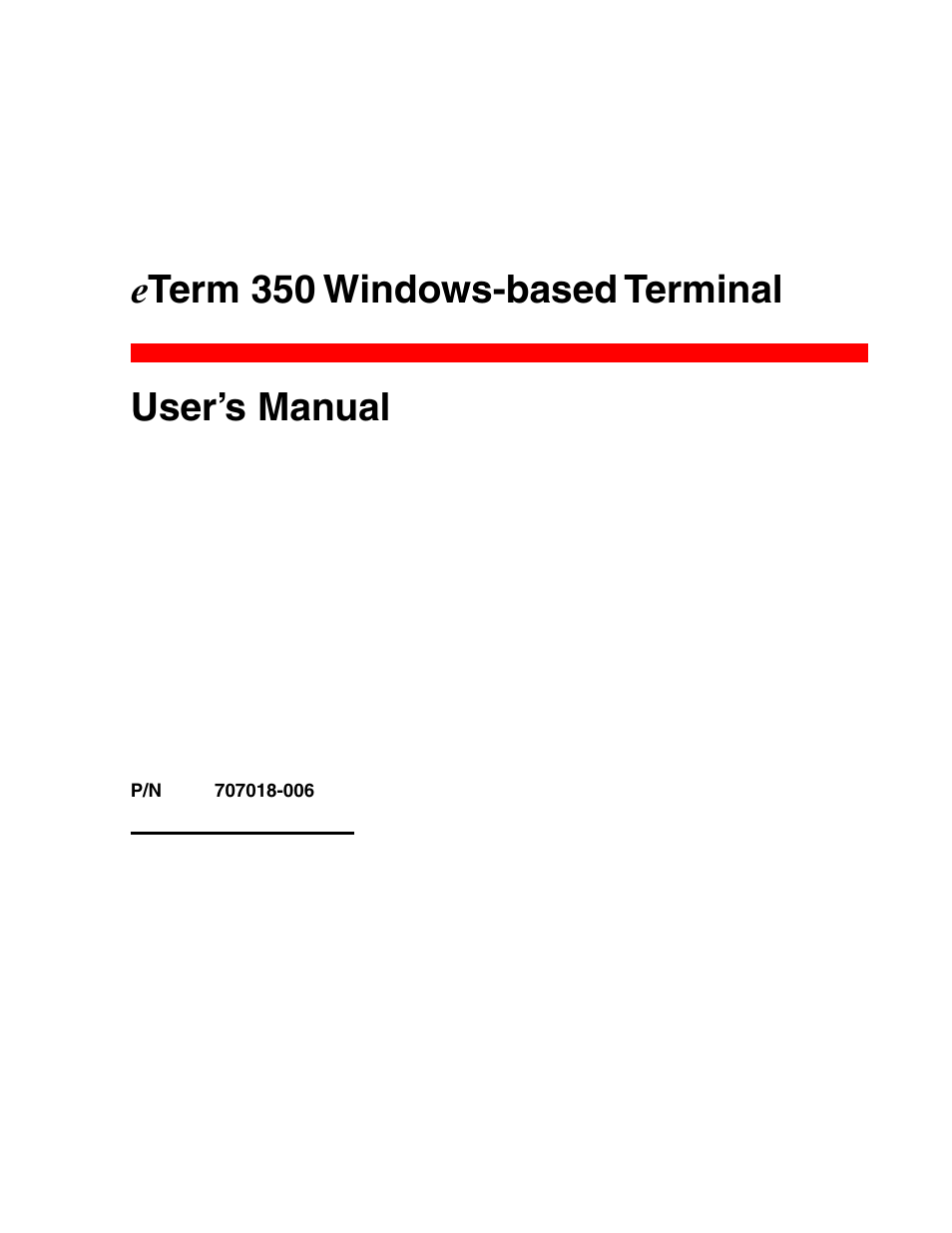 Visara eTerm 350 User Manual | 70 pages