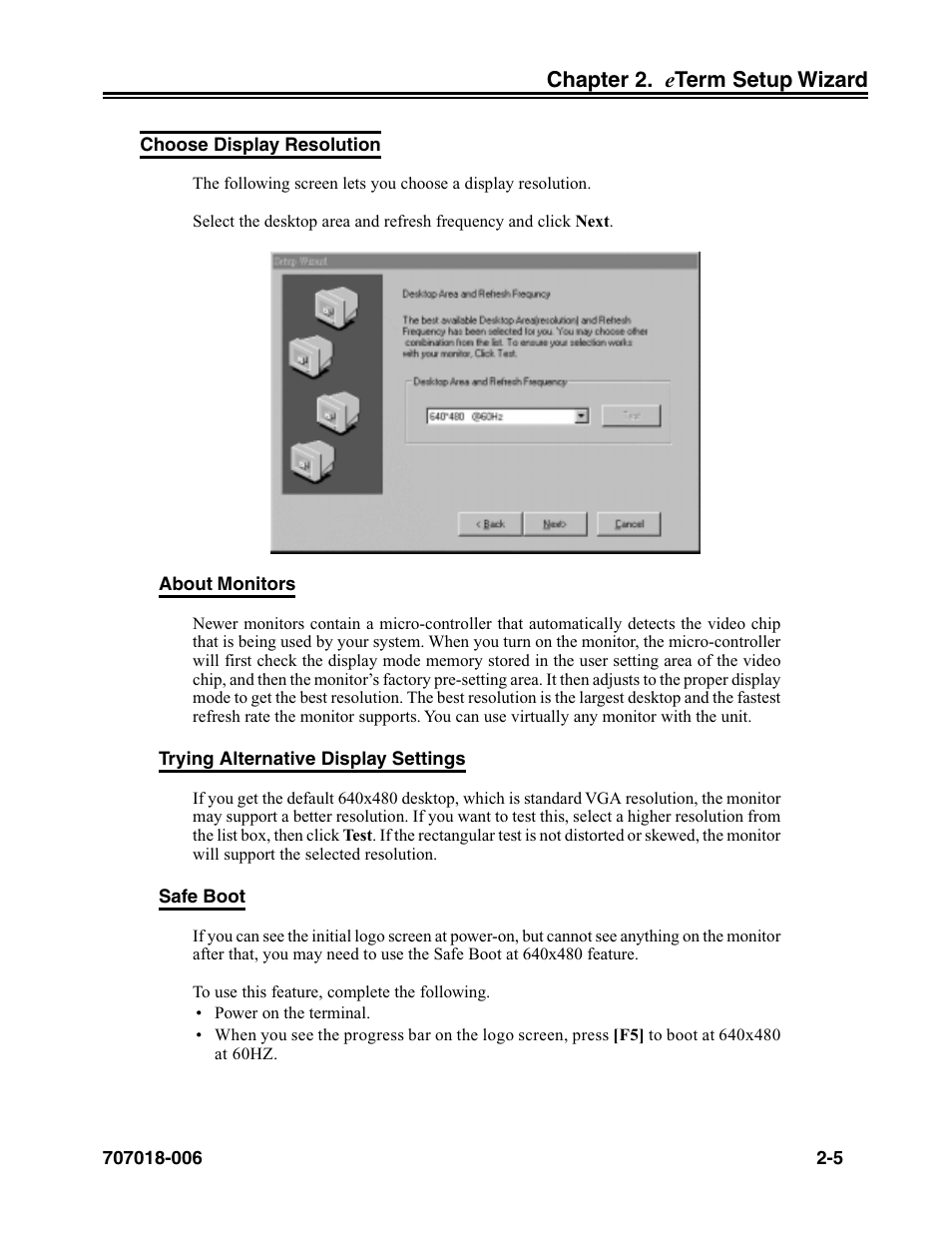 Choose display resolution, Choose display resolution -5 | Visara eTerm 350 User Manual | Page 17 / 70