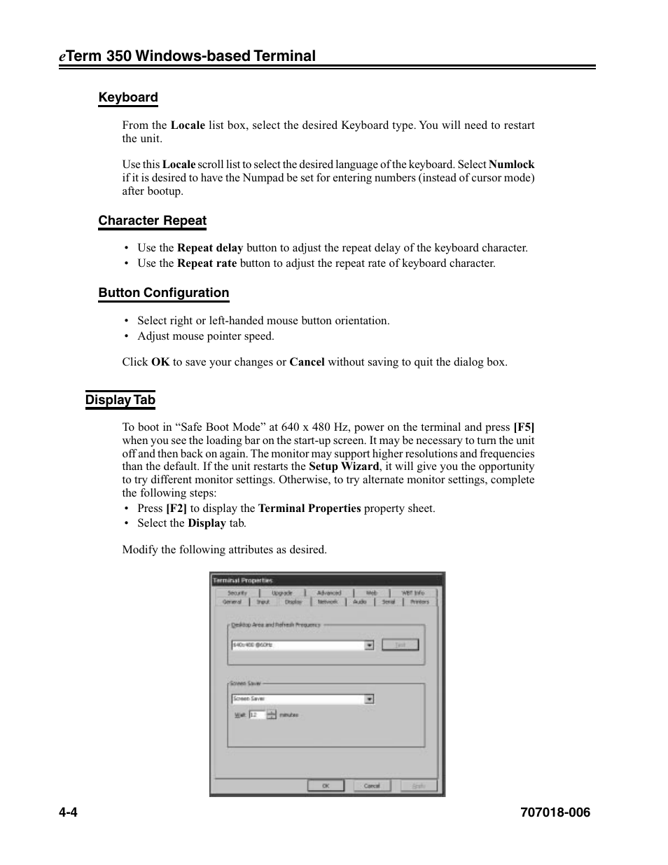 Display tab, Display tab -4 | Visara eTerm 350 User Manual | Page 46 / 70
