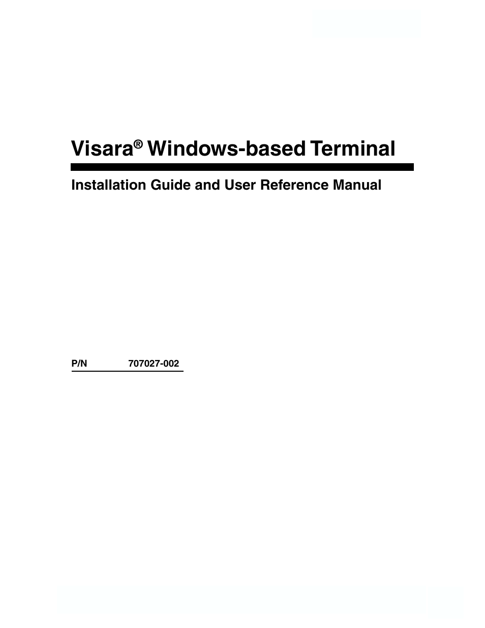 Visara, Windows-based terminal | Visara 410 User Manual | Page 5 / 86