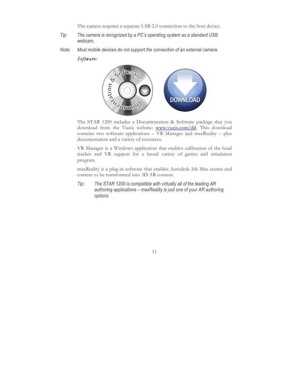 Docu men ta tio n & software | Vuzix STAR 1200 User Guide User Manual | Page 13 / 51