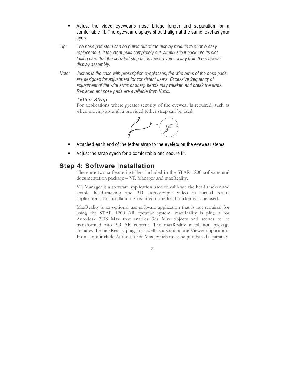 Step 4: software installation | Vuzix STAR 1200 User Guide User Manual | Page 23 / 51