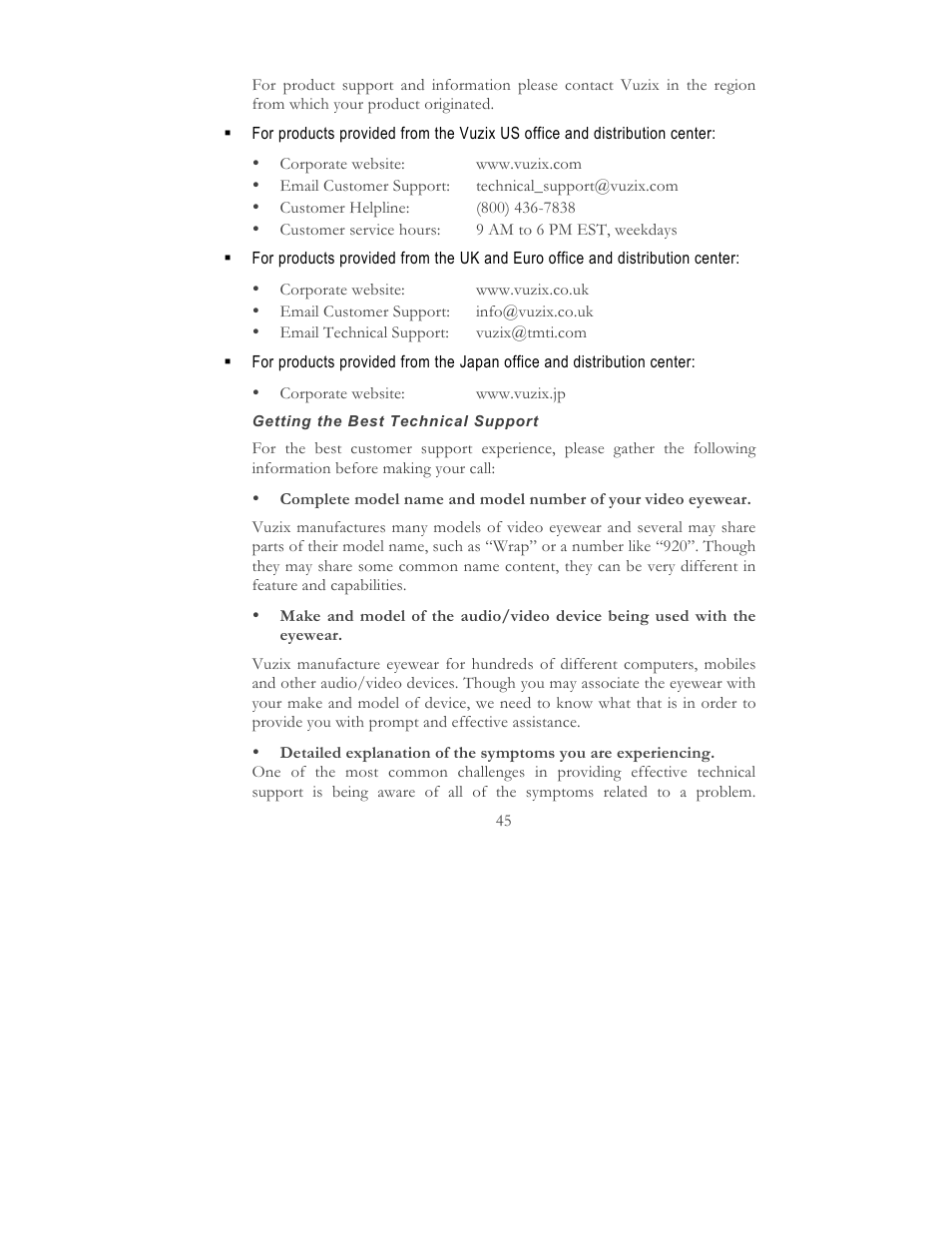Vuzix STAR 1200 User Guide User Manual | Page 47 / 51