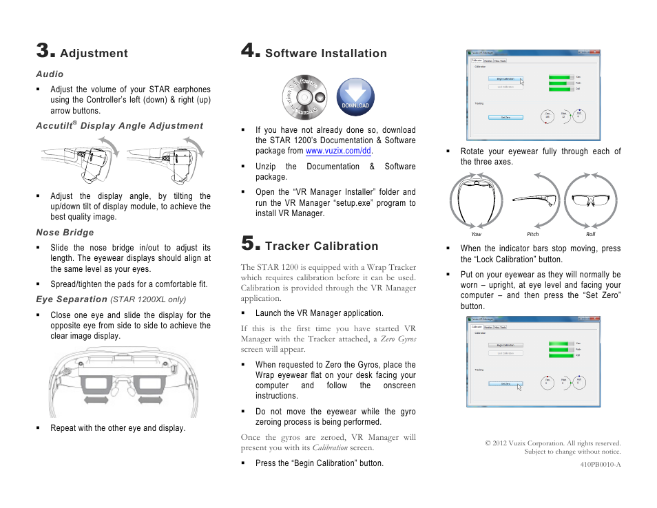 Vuzix STAR 1200 Quick Start Guide User Manual | Page 2 / 2