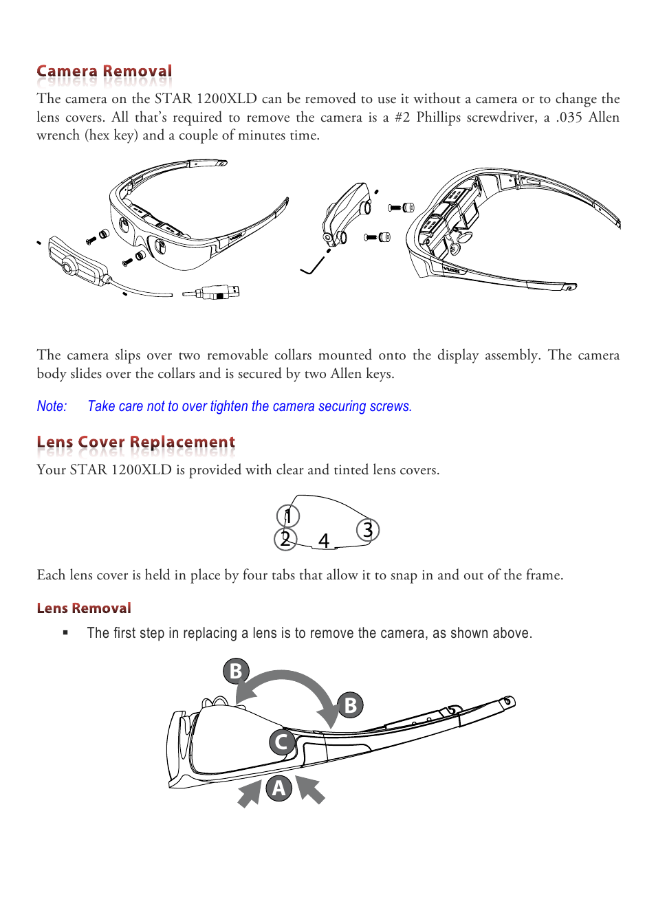Ab b c | Vuzix STAR 1200XLD AR System User Guide User Manual | Page 28 / 43