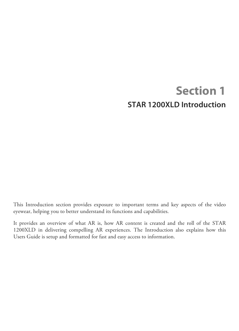 Star 1200xld introduction | Vuzix STAR 1200XLD AR System User Guide User Manual | Page 5 / 43