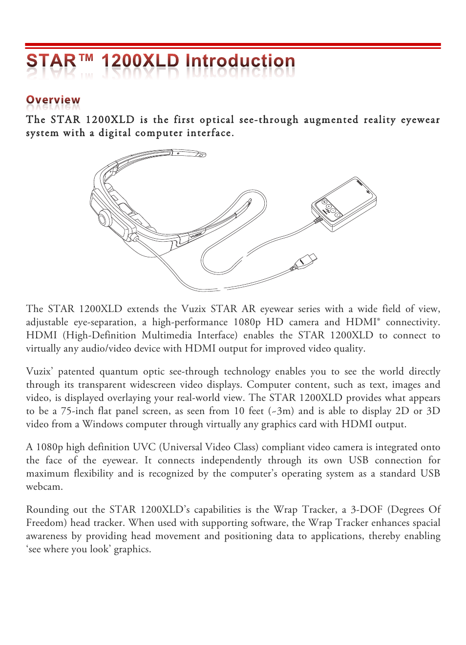 Vuzix STAR 1200XLD AR System User Guide User Manual | Page 6 / 43