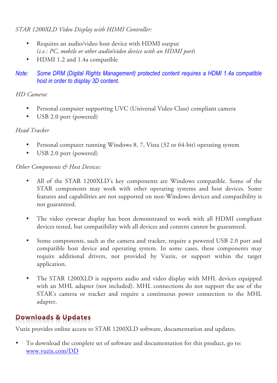 Vuzix STAR 1200XLD AR System User Guide User Manual | Page 8 / 43