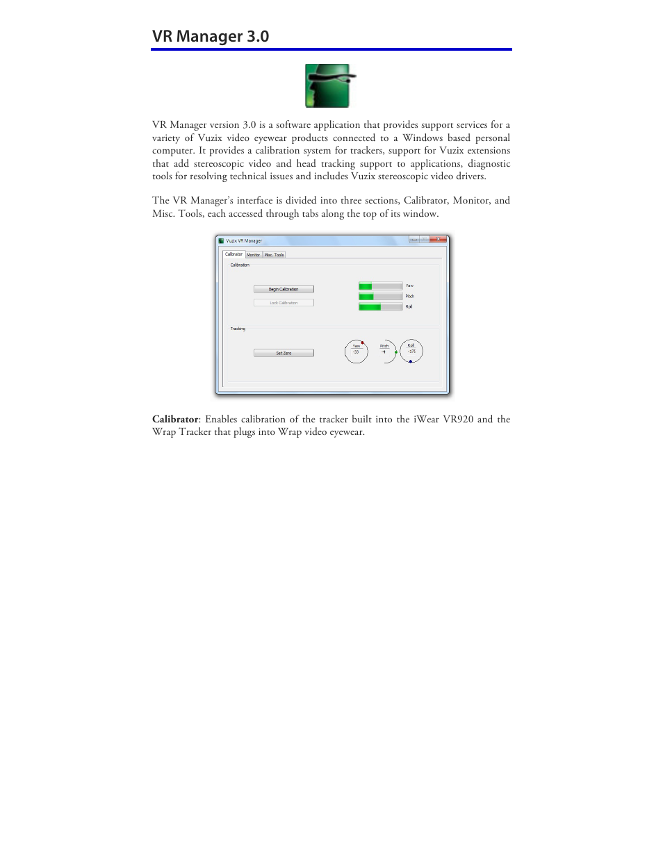 Vr manager 3.0 | Vuzix Wrap 920AR User Manual | Page 42 / 101