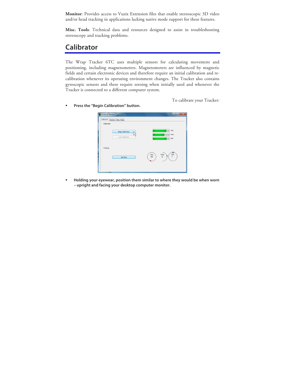 Calibrator | Vuzix Wrap 920AR User Manual | Page 43 / 101