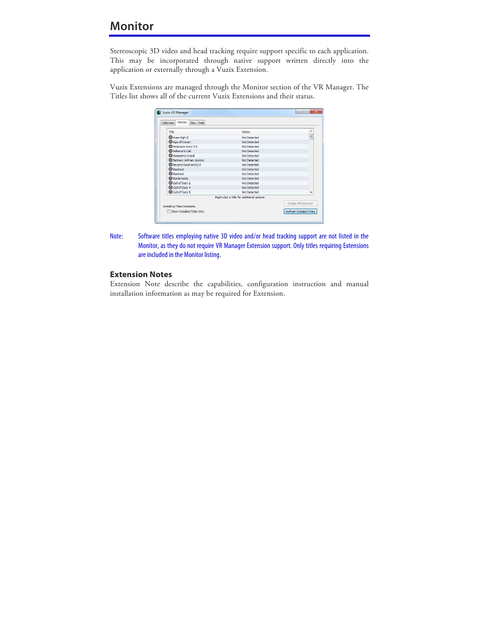 Monitor | Vuzix Wrap 920AR User Manual | Page 46 / 101