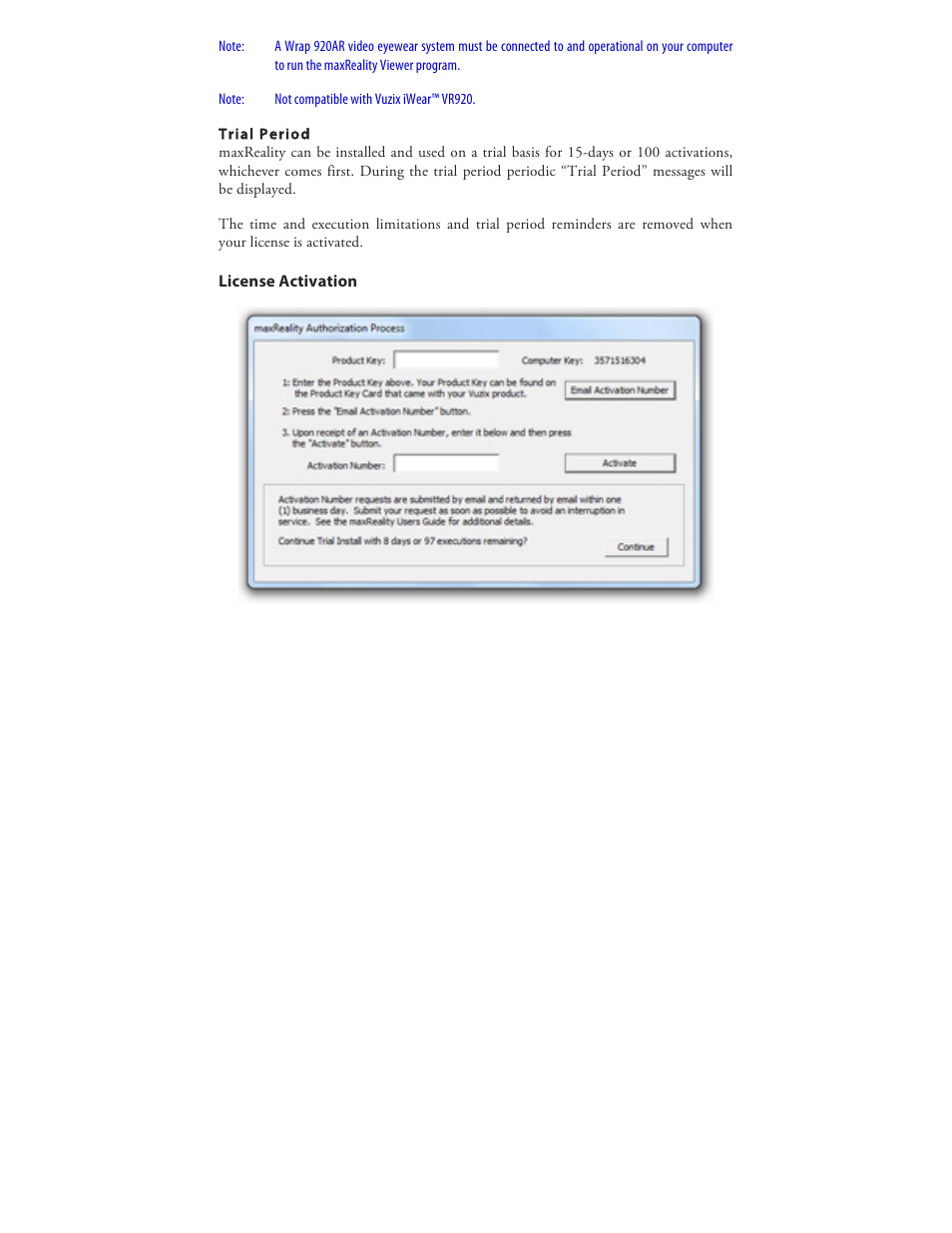 Vuzix Wrap 920AR User Manual | Page 54 / 101