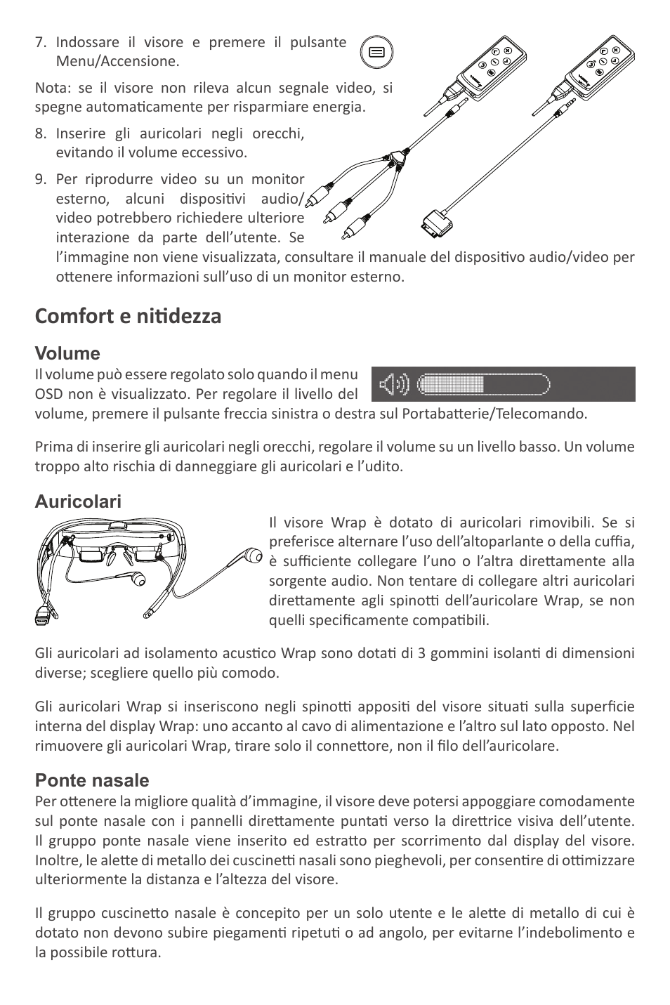 Comfort e nitidezza | Vuzix Wrap Video Eyewear User Manual | Page 35 / 48