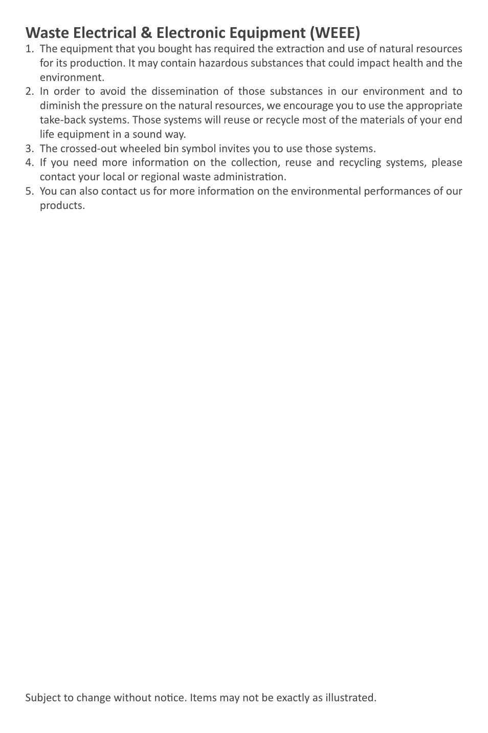 Waste electrical & electronic equipment (weee) | Vuzix Wrap Video Eyewear User Manual | Page 8 / 48