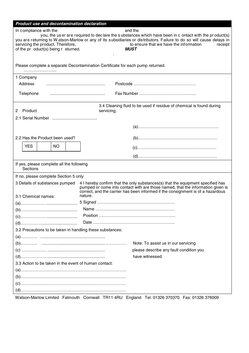 Watson-Marlow 101F User Manual | Page 14 / 14