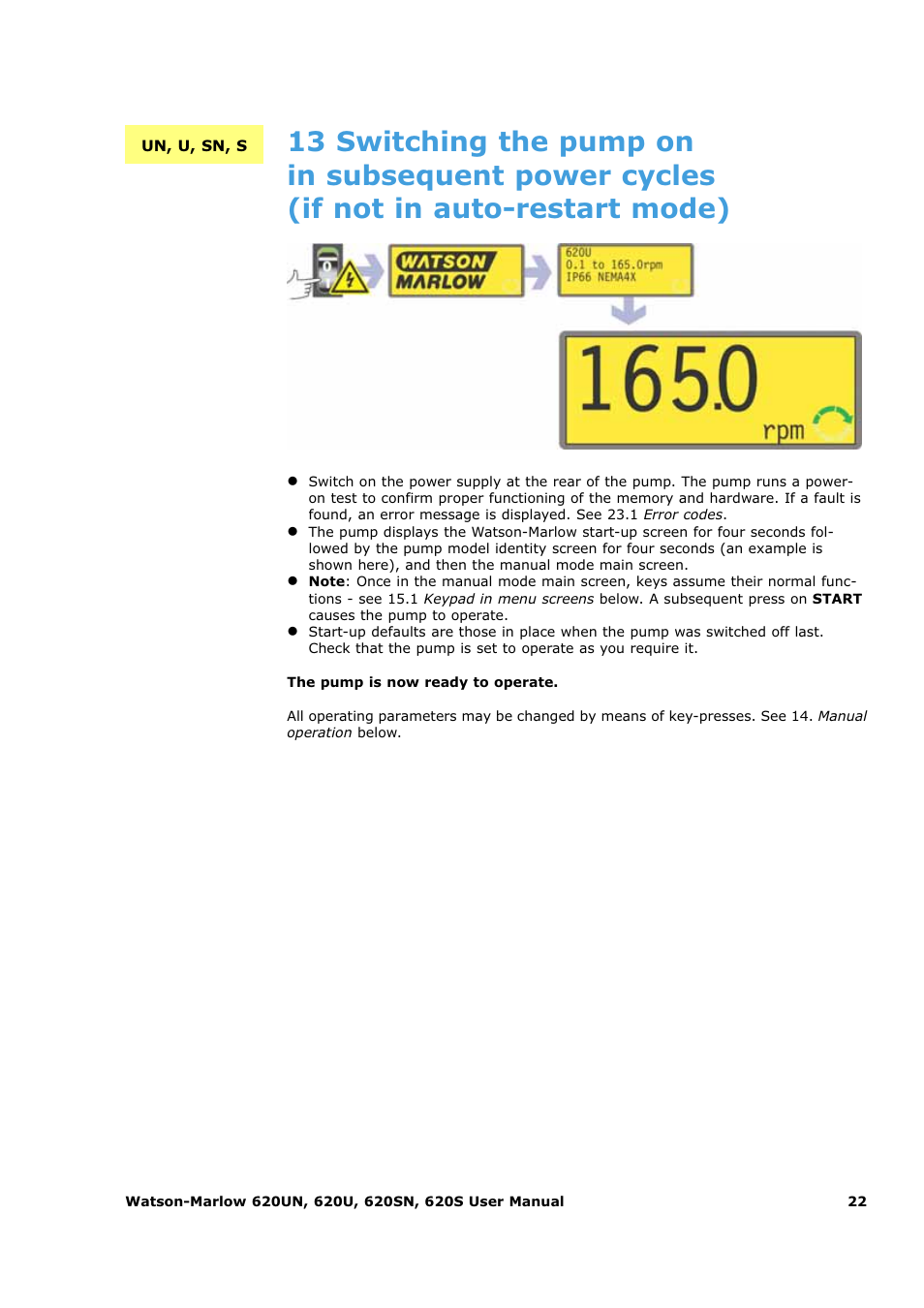 Watson-Marlow 620U User Manual | Page 22 / 100