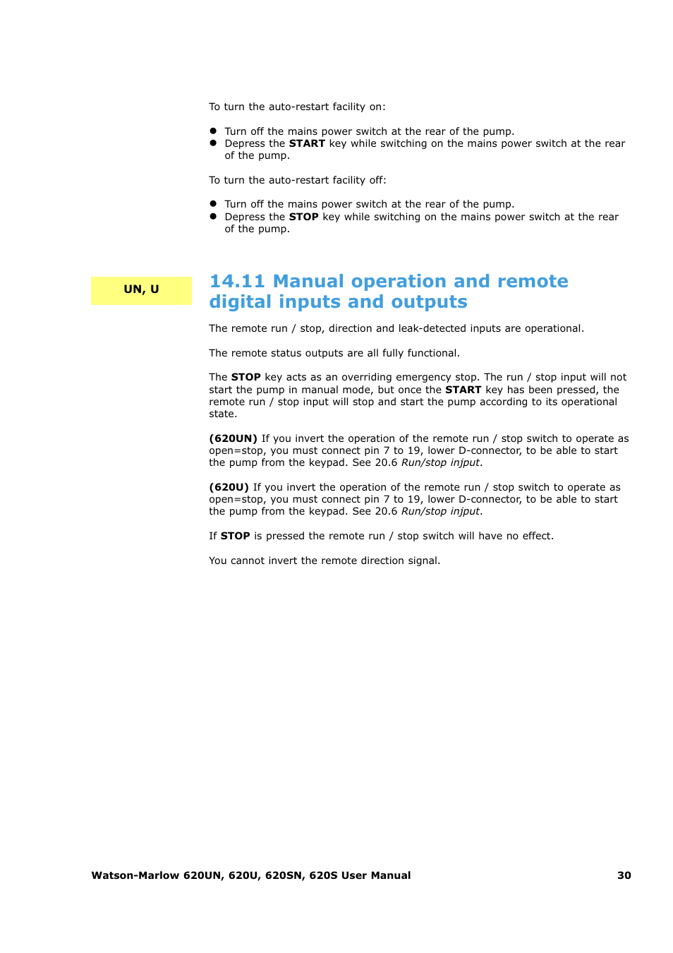 Watson-Marlow 620U User Manual | Page 30 / 100