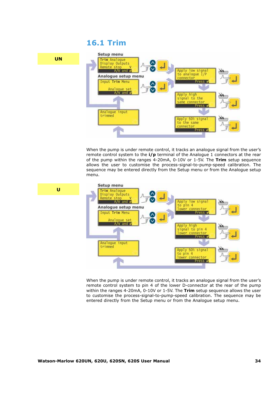 1 trim | Watson-Marlow 620U User Manual | Page 34 / 100