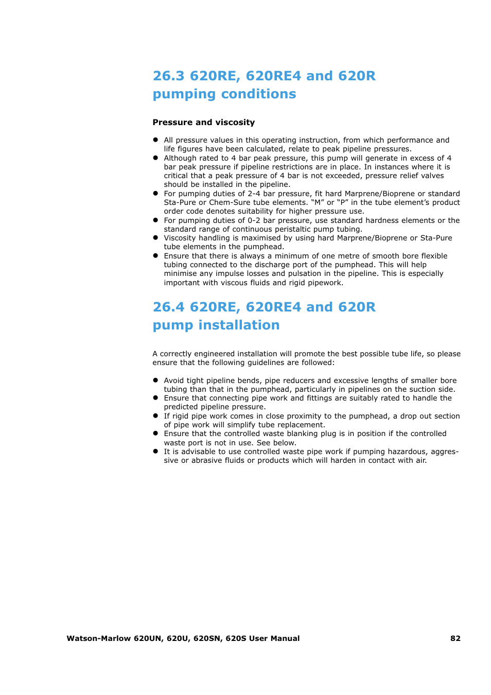 Watson-Marlow 620U User Manual | Page 82 / 100