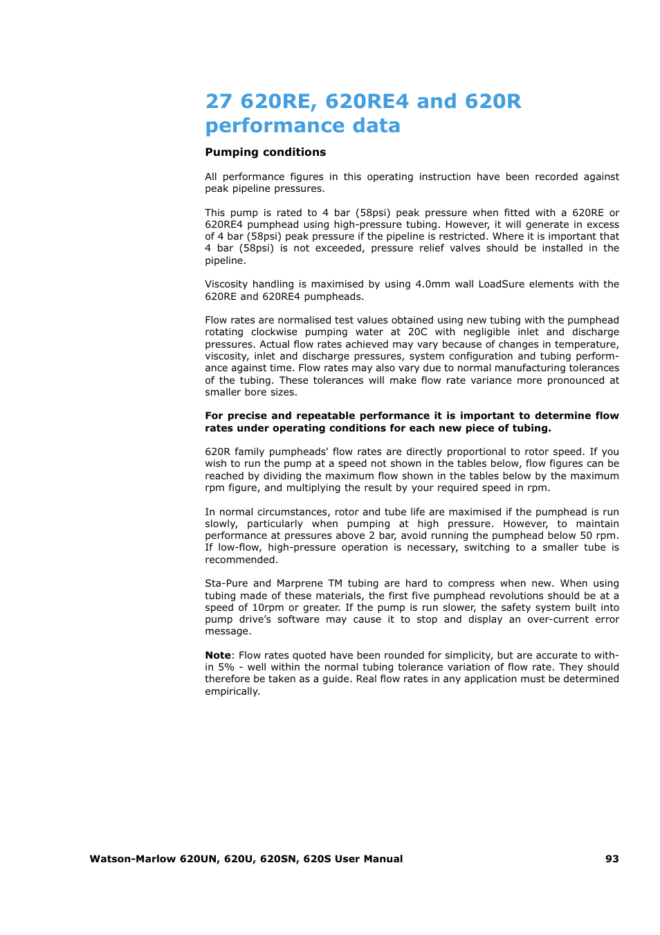 Watson-Marlow 620U User Manual | Page 93 / 100