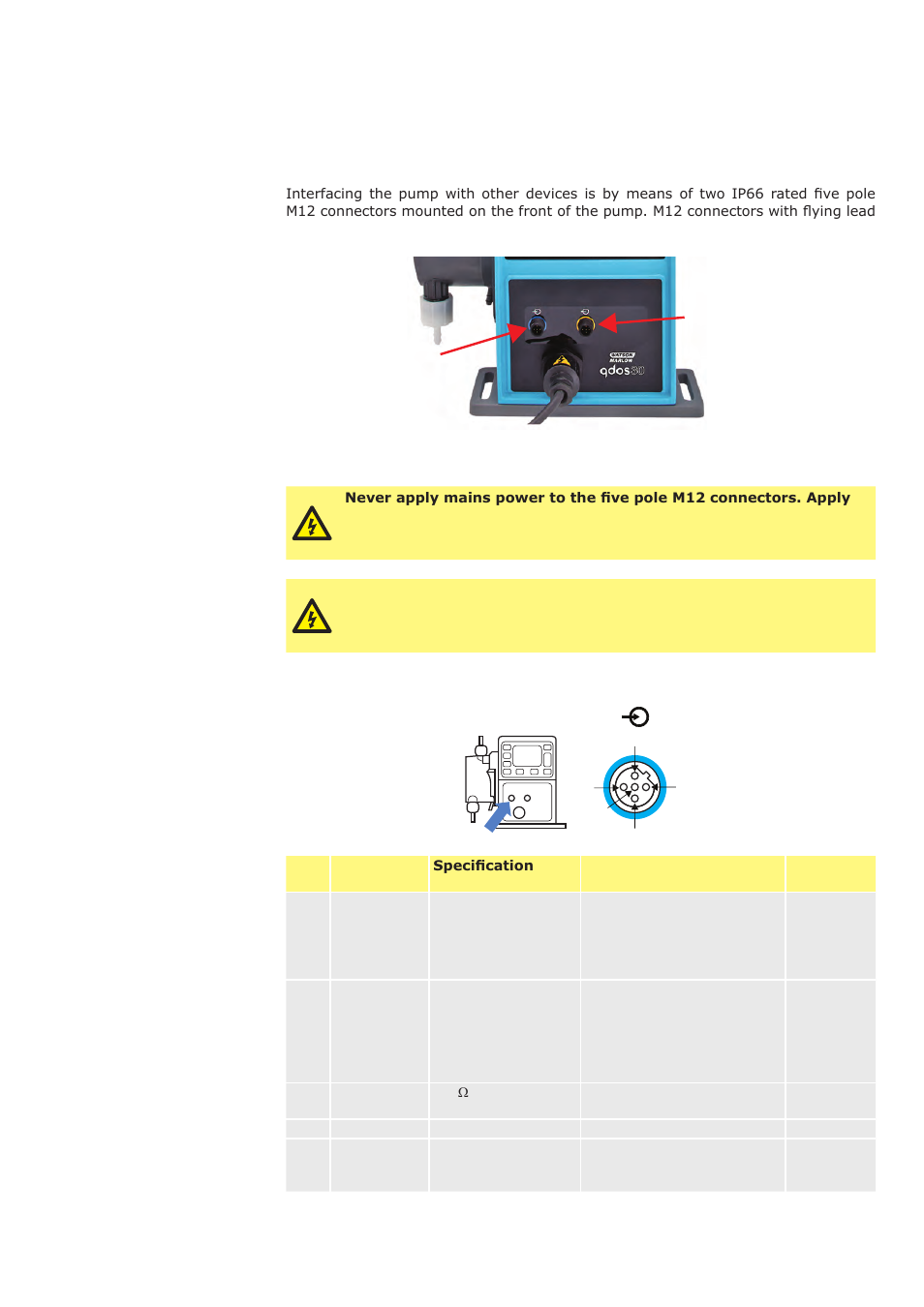 11 automatic control wiring - standard pump, 1 input pin assignments at the pump | Watson-Marlow Qdos30 Universal User Manual | Page 17 / 78