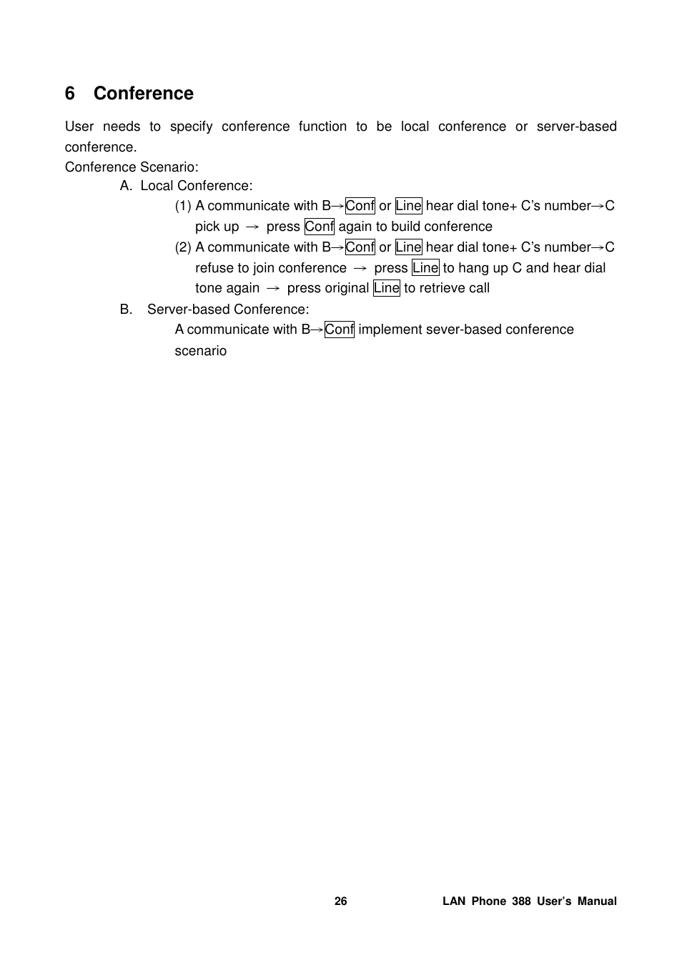 6 conference | Welltech LP-388 Mar-05-2007 User Manual | Page 27 / 95