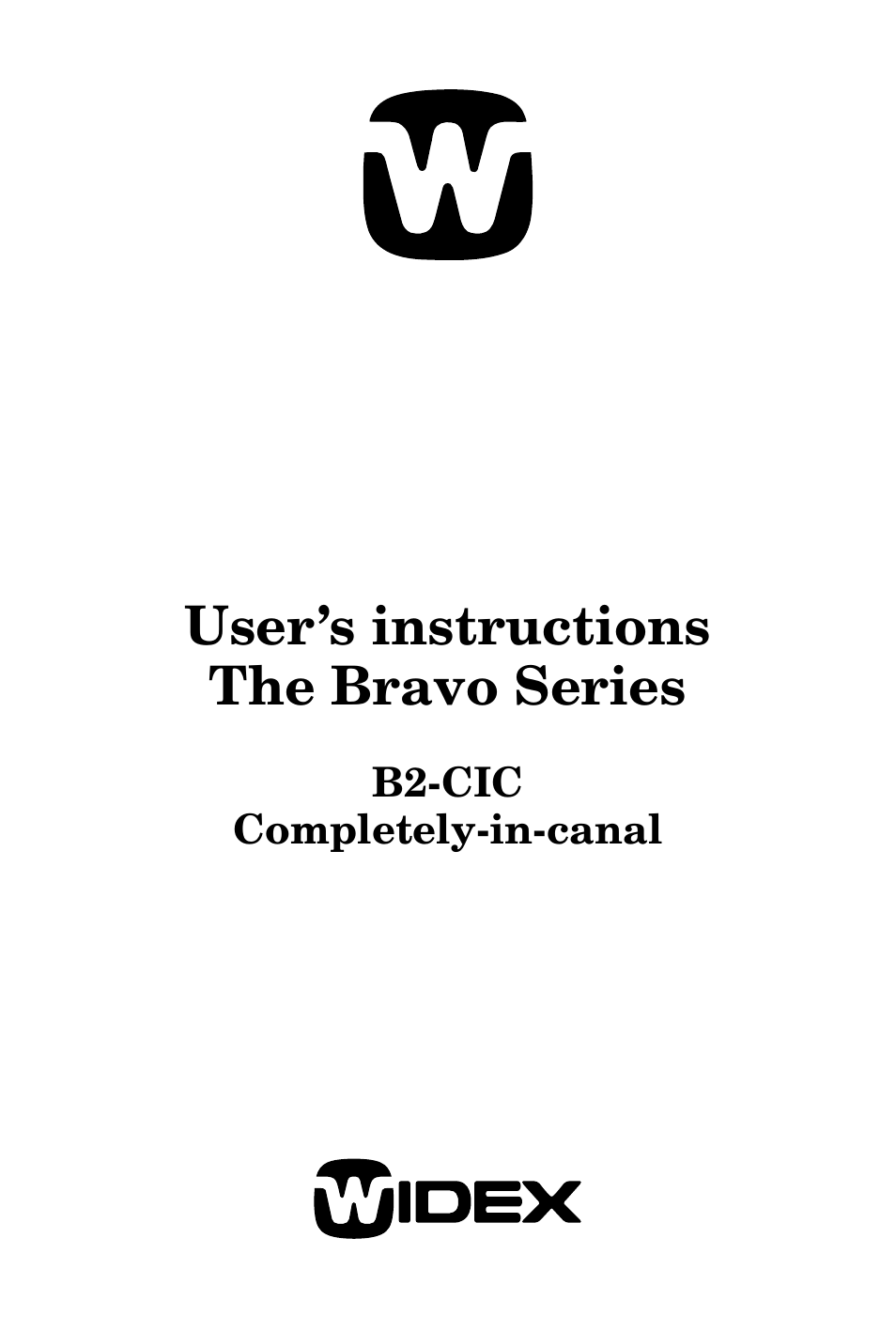 Widex B2-CIC User Manual | 21 pages