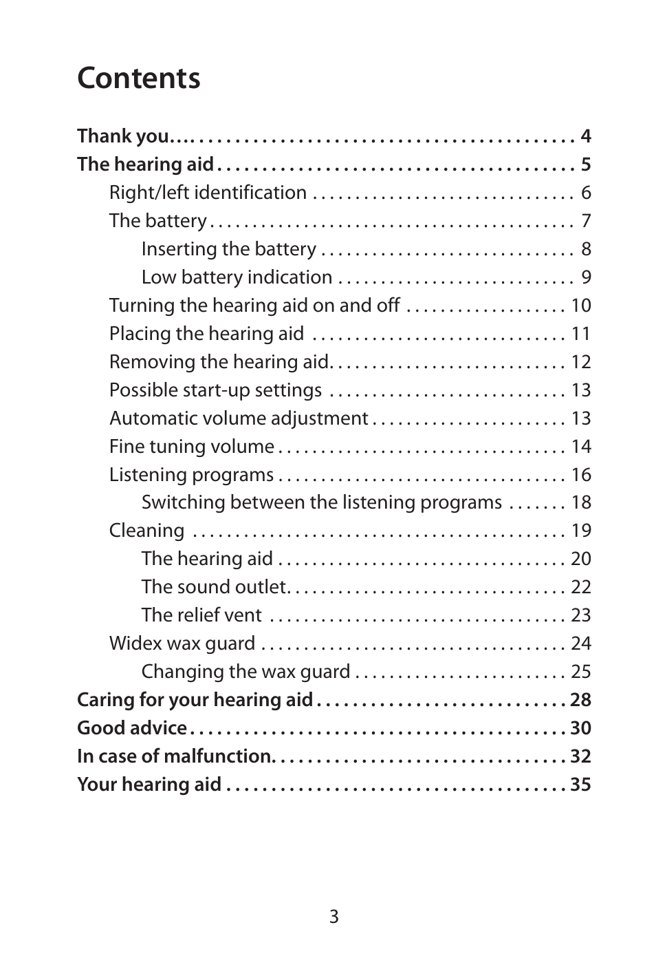 Widex RE-X User Manual | Page 3 / 36