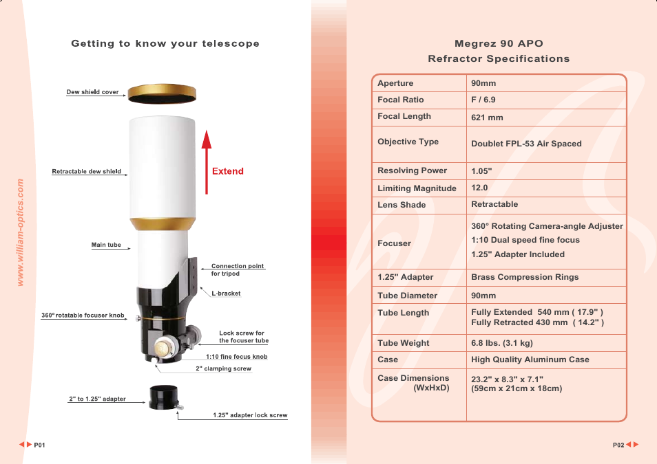 William Optics Megrez 90 APO User Manual | Page 3 / 8
