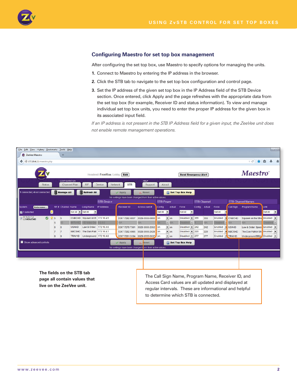 ZeeVee ZvSTB Control for Set Top Boxes (QAM & DVB-T/C) User Manual | Page 2 / 3