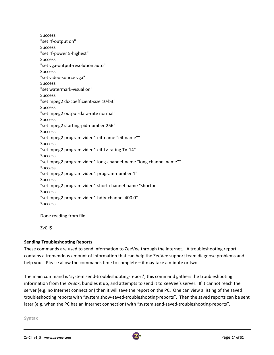 ZeeVee ZvCli User Manual User Manual | Page 24 / 32