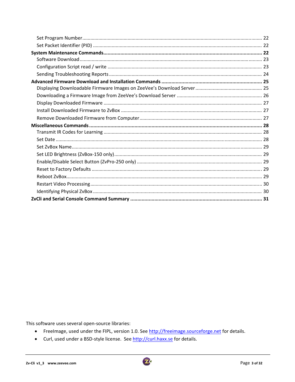 ZeeVee ZvCli User Manual User Manual | Page 3 / 32