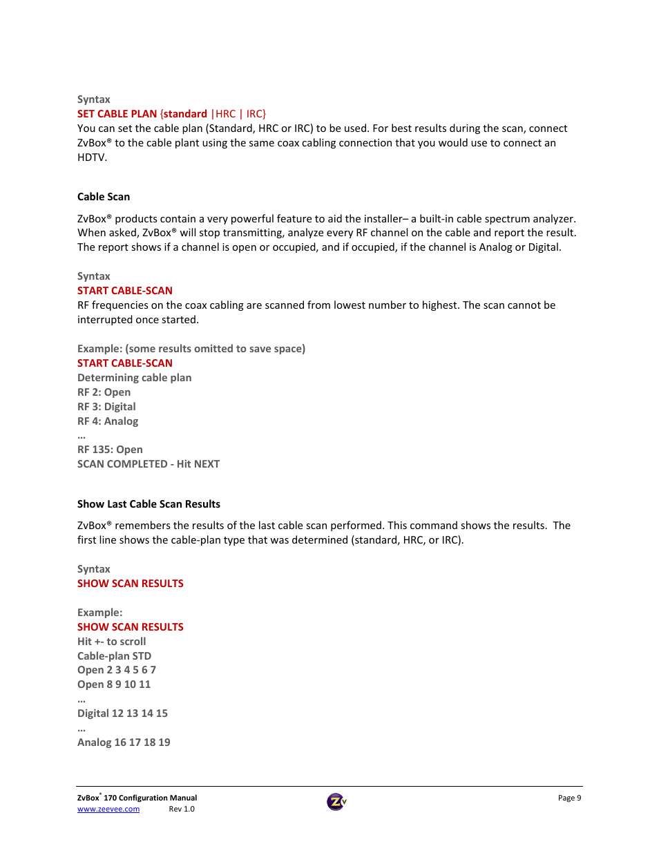 ZeeVee ZvBox 170 Front Panel User Manual | Page 9 / 15