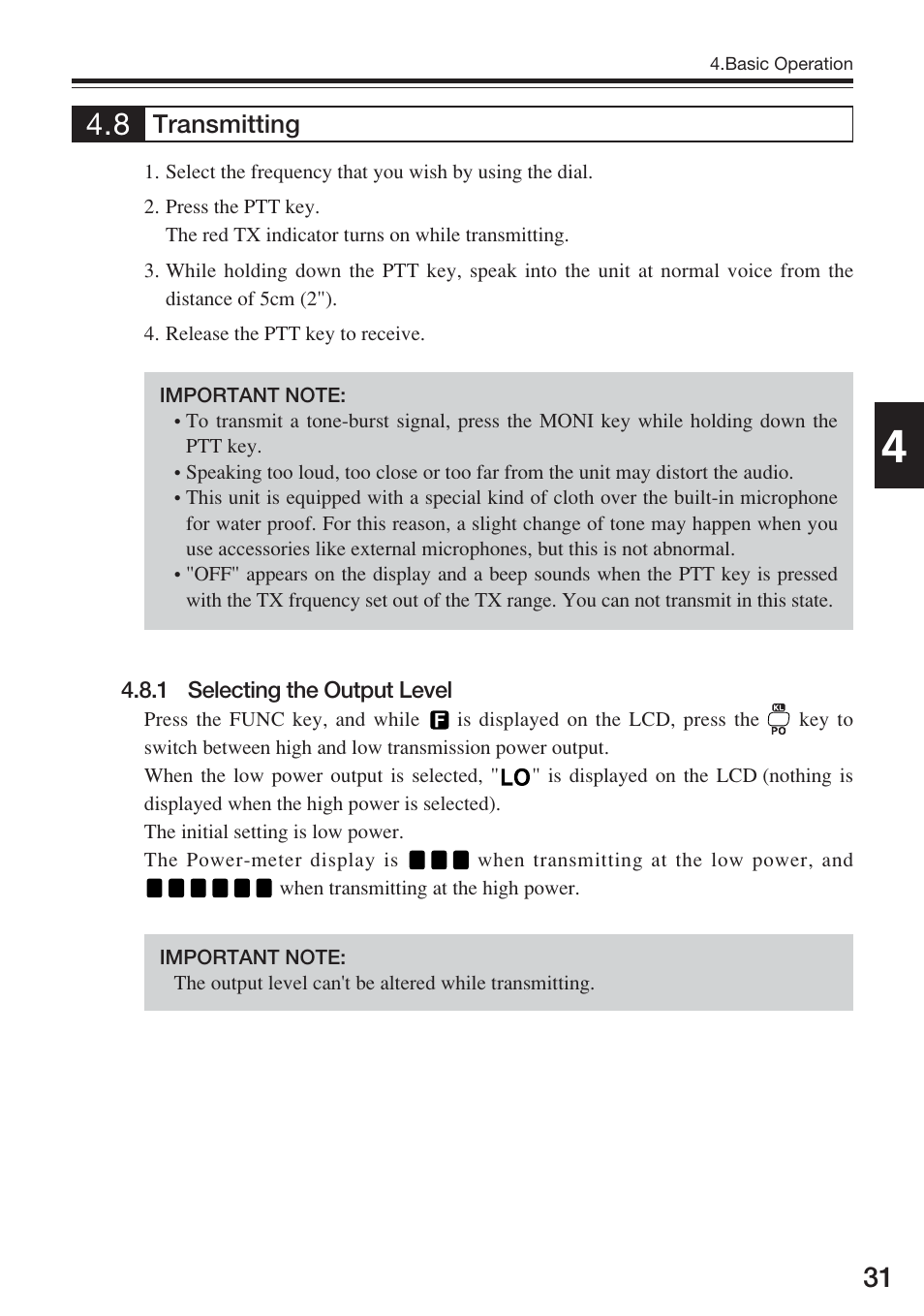 Transmitting | Alinco DJ-S17 User Manual | Page 31 / 66
