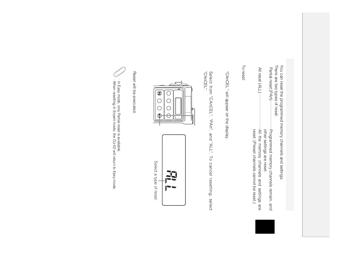 Resetting | Alinco DJ-X2 User Manual | Page 25 / 48