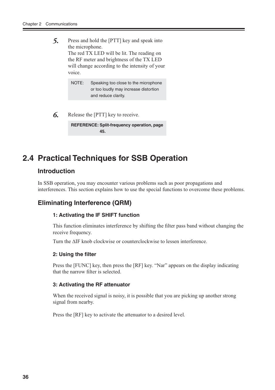 4 practical techniques for ssb operation, Introduction, Eliminating interference (qrm) | Alinco DR-SR8 User Manual | Page 38 / 97